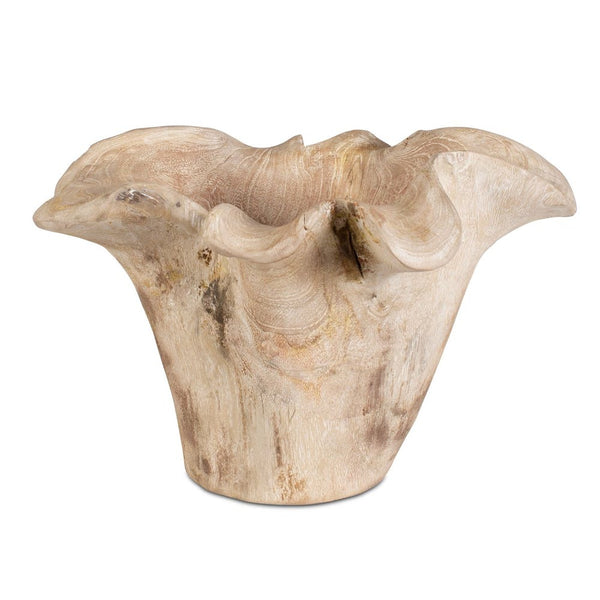 Teak Flow Outdoor Bowl, White Wash - Uttermost - Decorative Bowls by Modest Hut