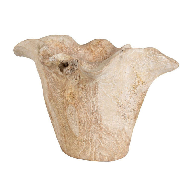 Teak Flow Outdoor Bowl, White Wash - Uttermost - Decorative Bowls by Modest Hut