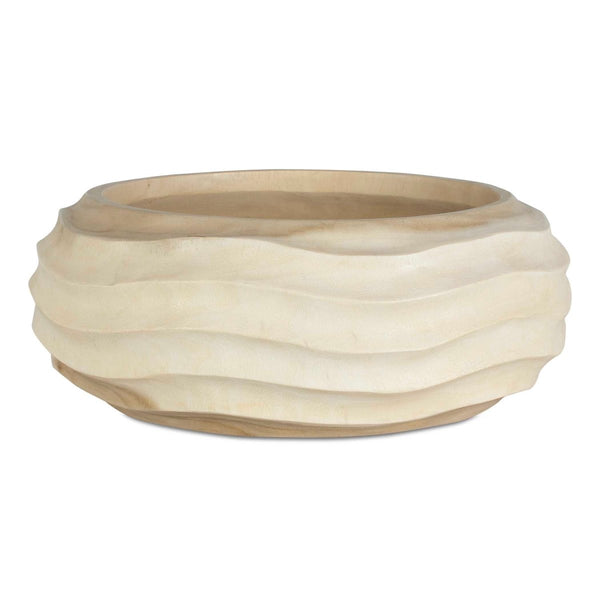 Waveform Bleached Wood Bowl - Uttermost - Decorative Bowls by Modest Hut