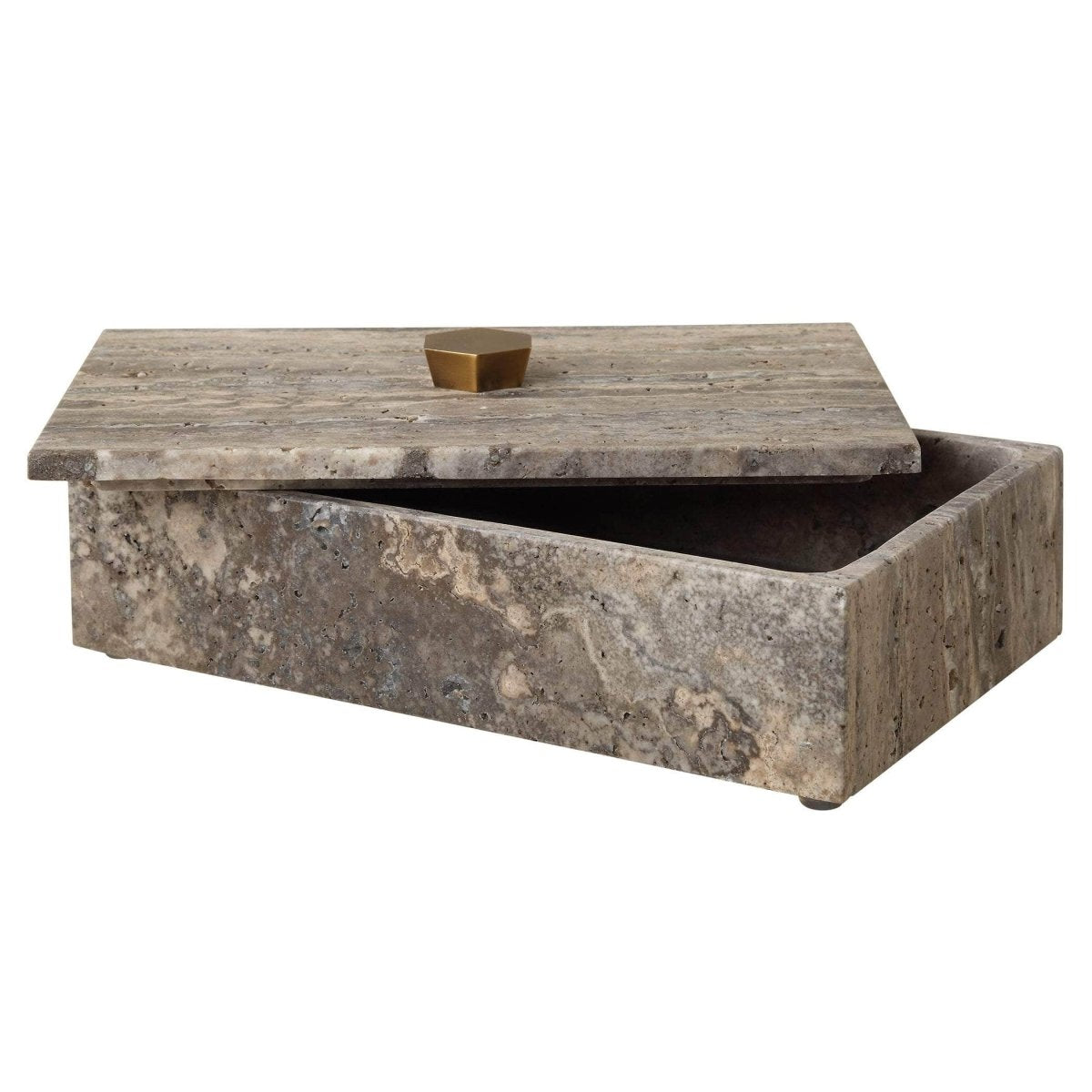 Griseus Travertine Stone Box - Uttermost - Decorative Boxes by Modest Hut