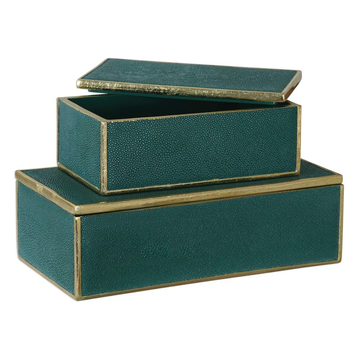 Karis Emerald Green Boxes - Uttermost - Decorative Boxes by Modest Hut