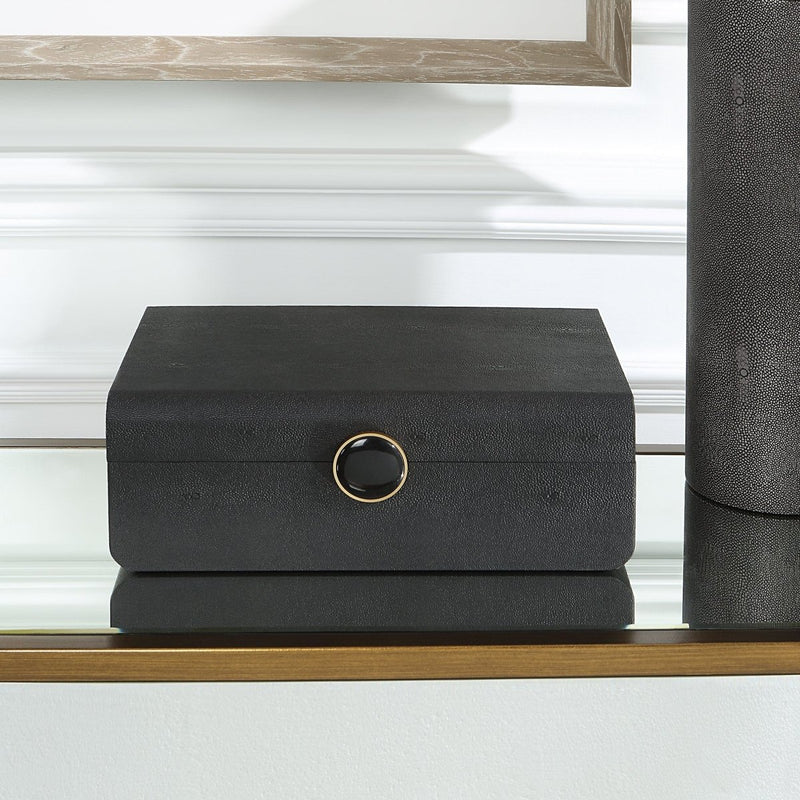 Lalique Black Shagreen Box - Uttermost - Decorative Boxes by Modest Hut