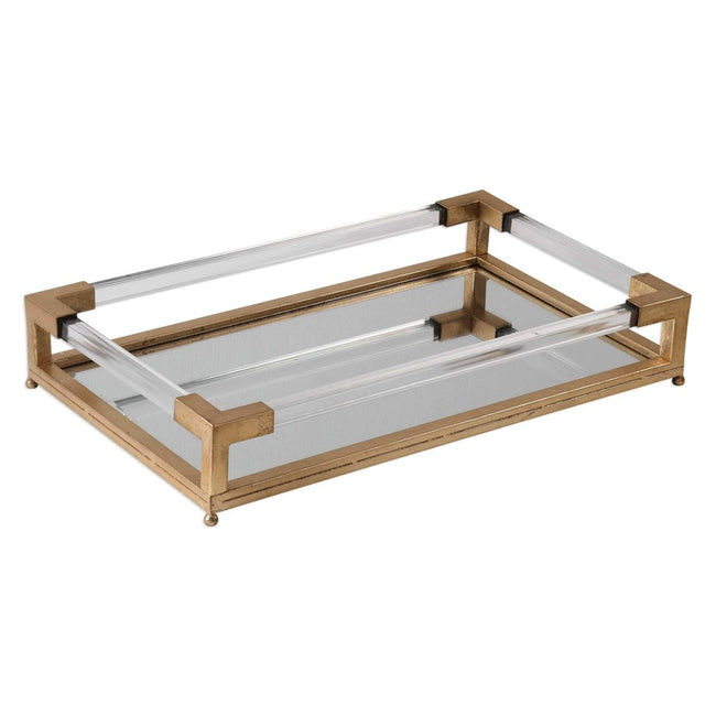 Beveled Mirror Balkan Tray - Uttermost - Decorative Trays by Modest Hut