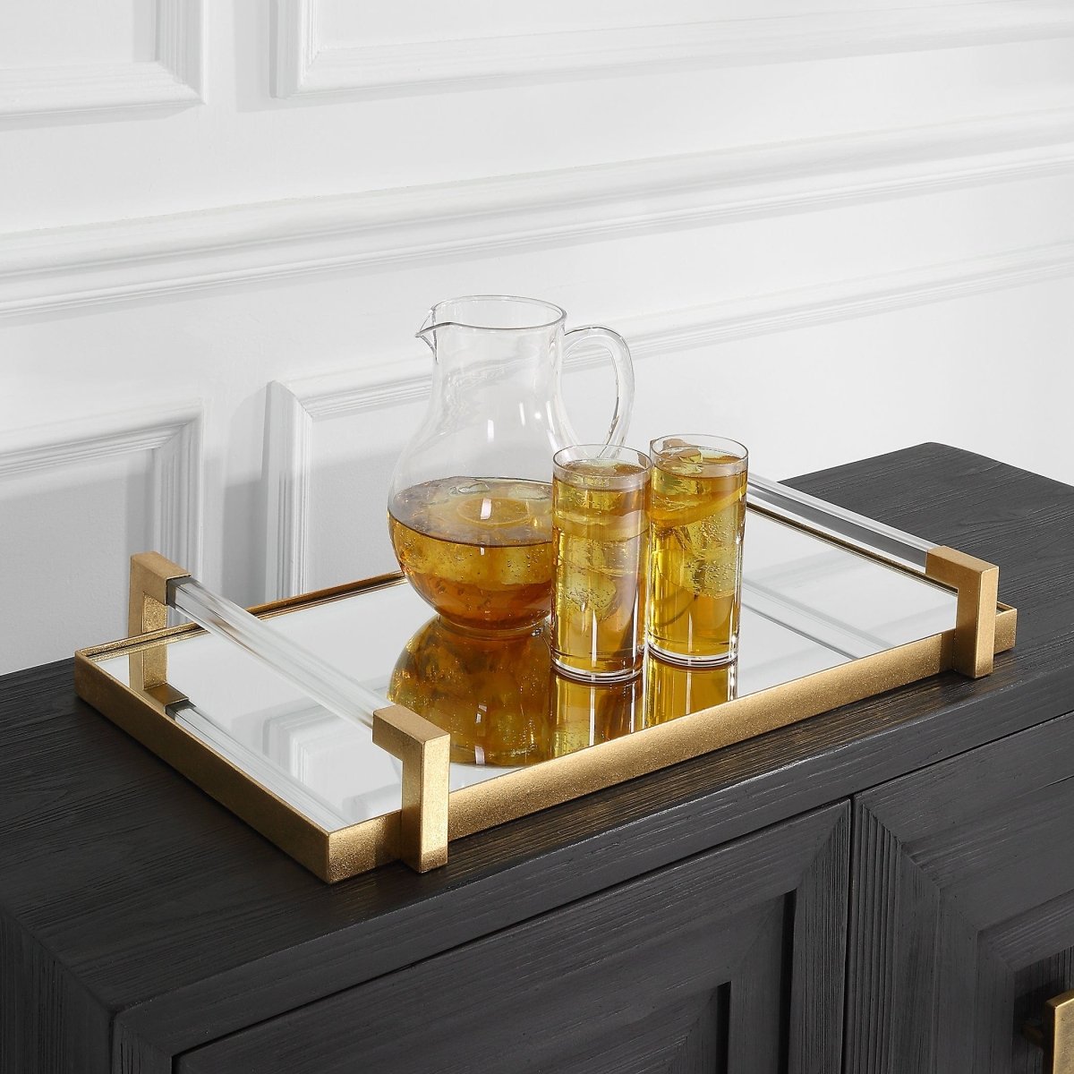 Deki Gold Mirrored Tray - Uttermost - Decorative Trays by Modest Hut