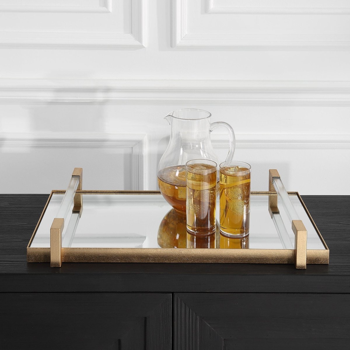 Deki Gold Mirrored Tray - Uttermost - Decorative Trays by Modest Hut