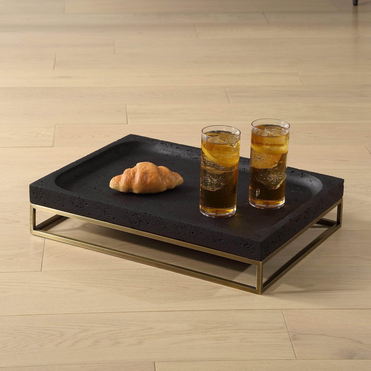 Shadowstone Cast Black Tray - Uttermost - Decorative Trays by Modest Hut