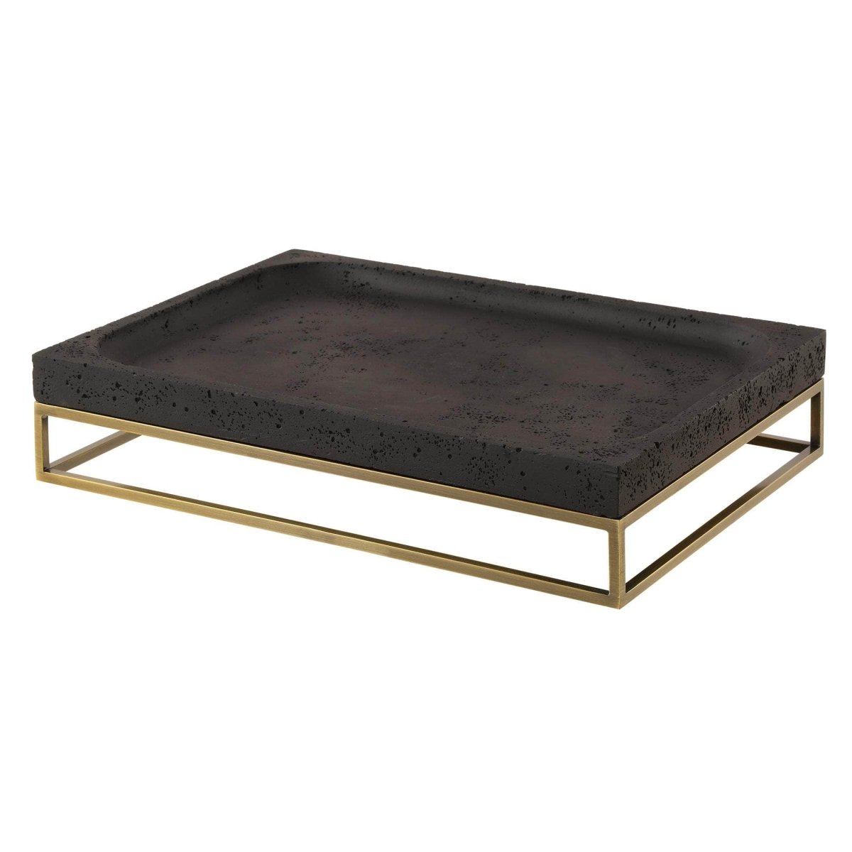 Shadowstone Cast Black Tray - Uttermost - Decorative Trays by Modest Hut