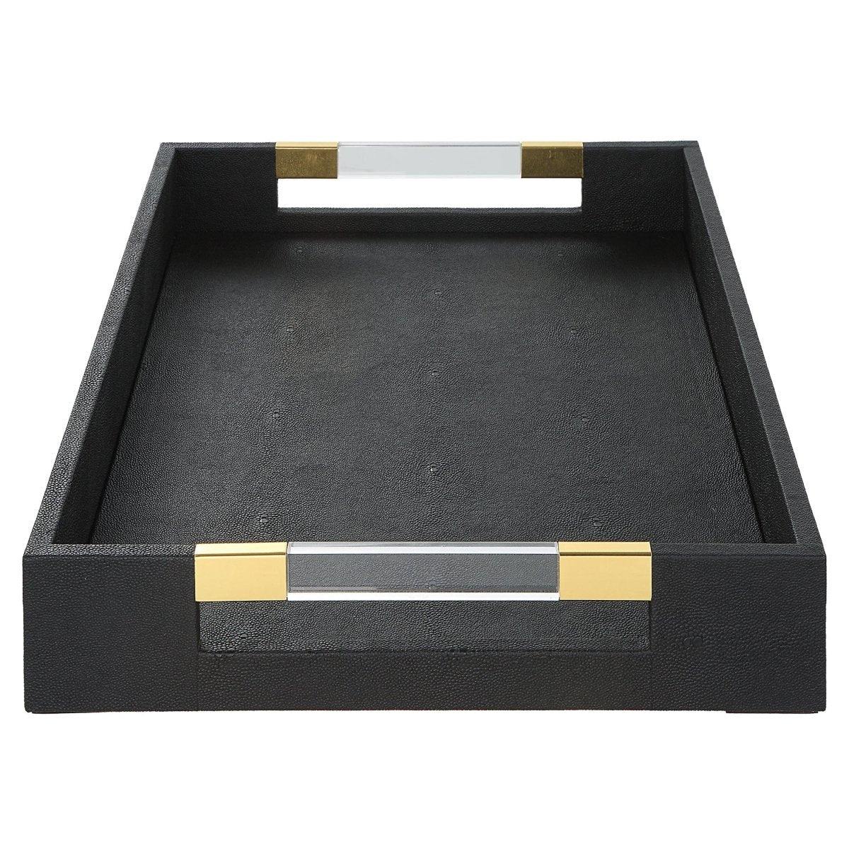 Wessex Black Shagreen Tray - Uttermost - Decorative Trays by Modest Hut