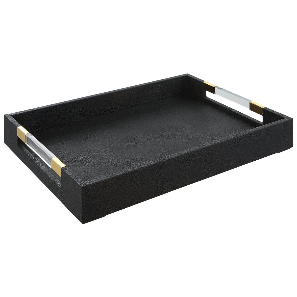 Wessex Black Shagreen Tray - Uttermost - Decorative Trays by Modest Hut