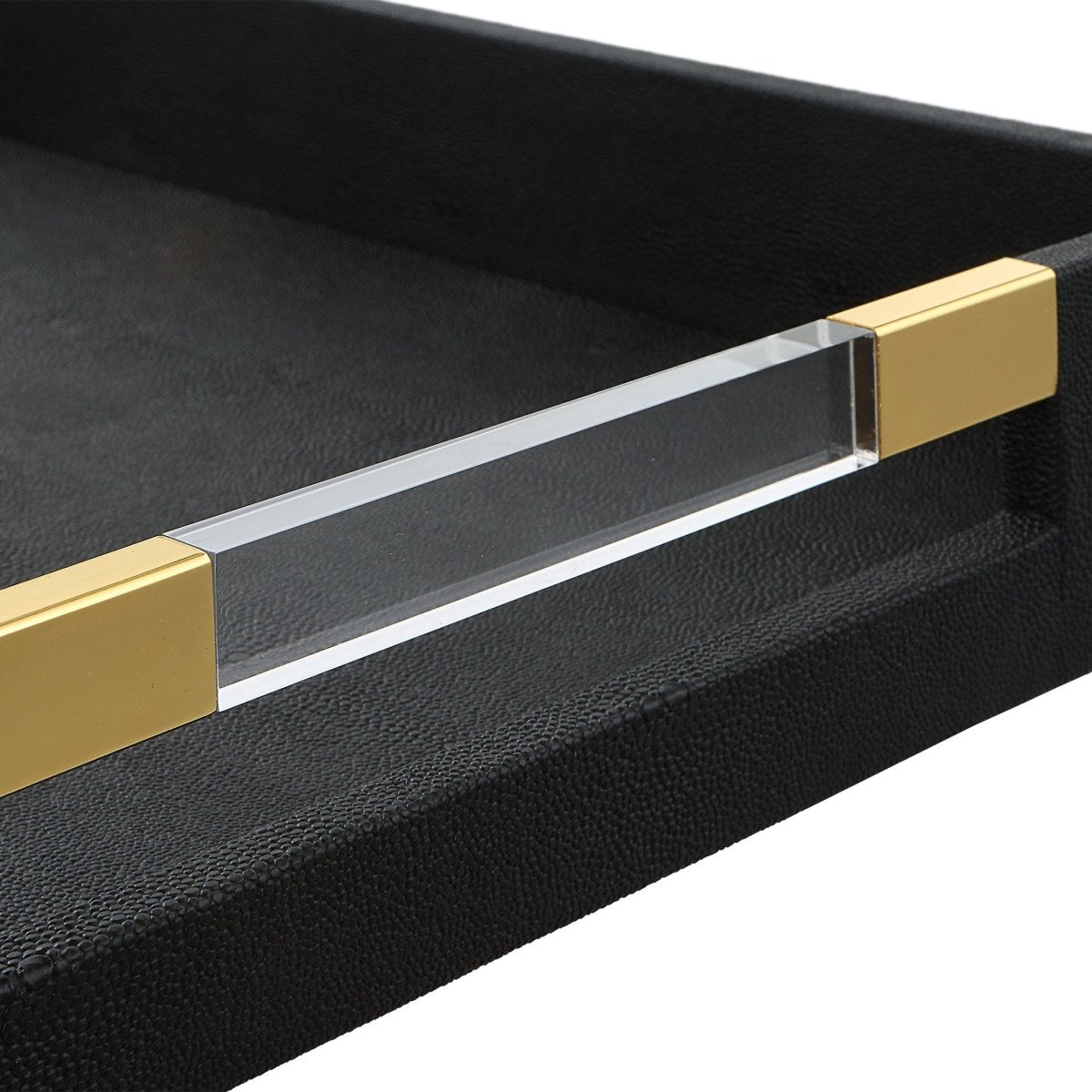 Wessex Black Shagreen Tray - Uttermost - Decorative Trays by Modest Hut
