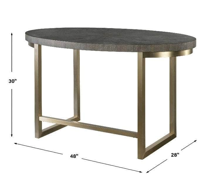 Taja Walnut Oval Desk - Uttermost - Desks by Modest Hut