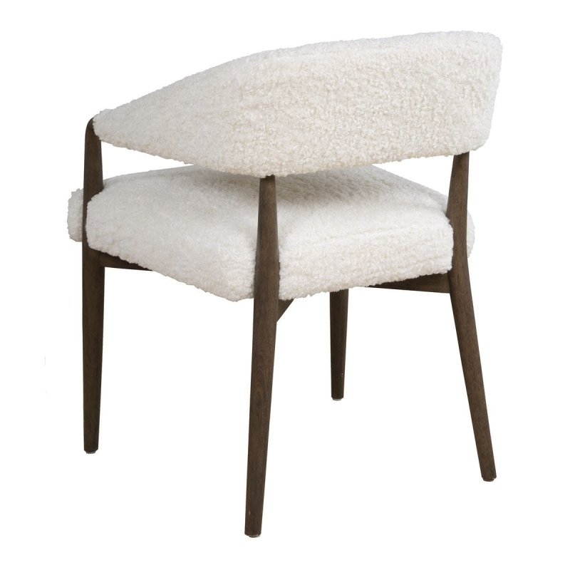 Additional detail view of the Austell Dark Walnut Faux Shearling Dining Chair image 6