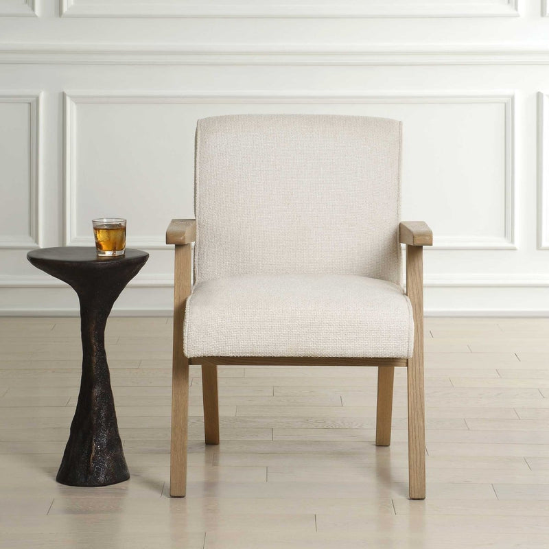 Blakely White Dining Arm Chair - Uttermost - Dining Chairs by Modest Hut