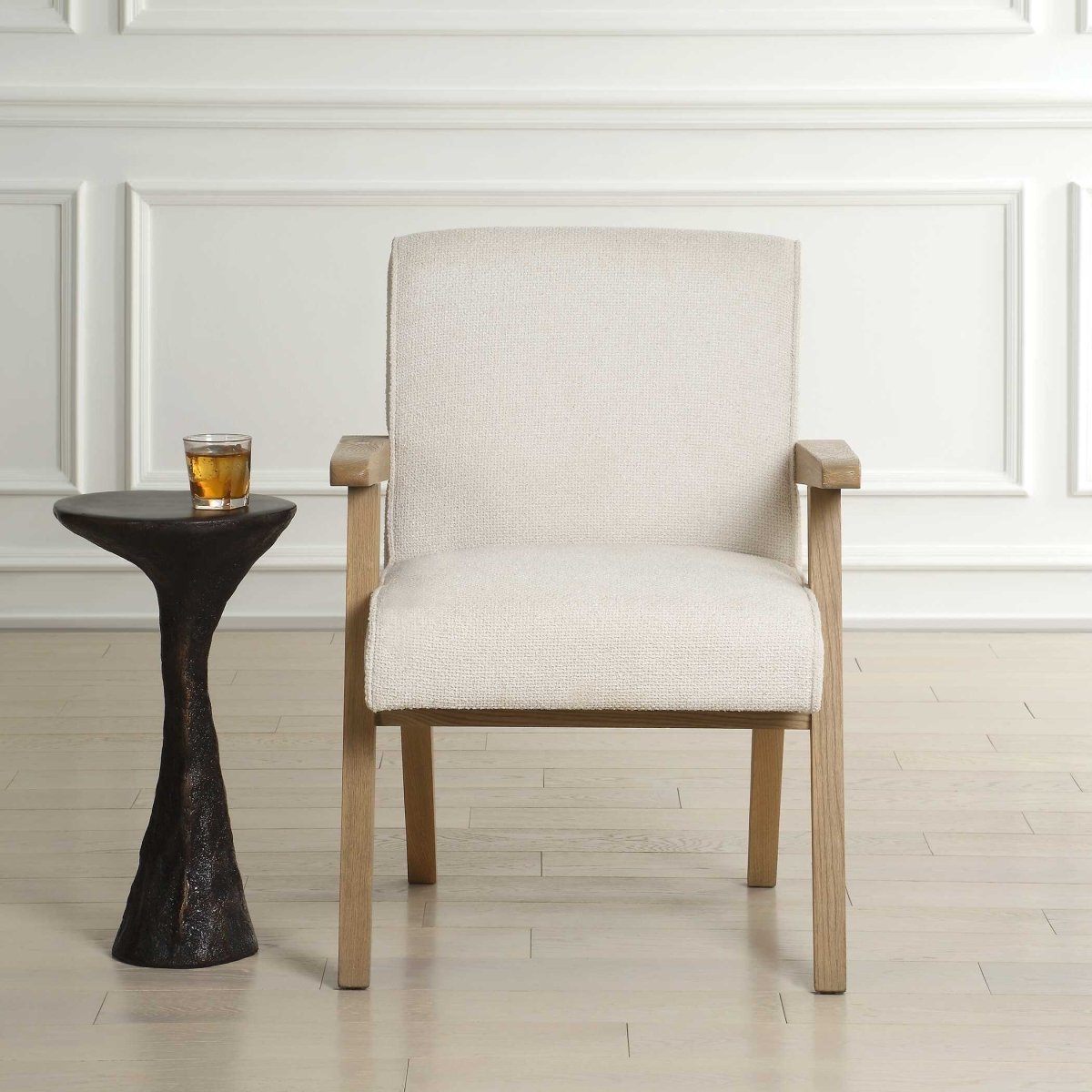 Blakely White Dining Arm Chair - Uttermost - Dining Chairs by Modest Hut