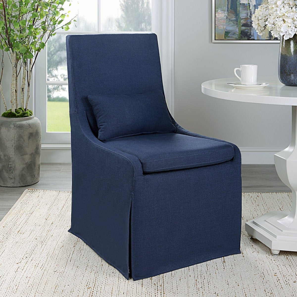 Coley Denim Armless Chair - Uttermost - Dining Chairs by Modest Hut