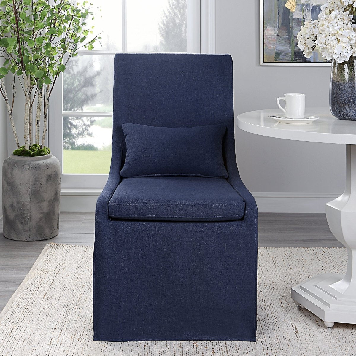 Coley Denim Armless Chair - Uttermost - Dining Chairs by Modest Hut