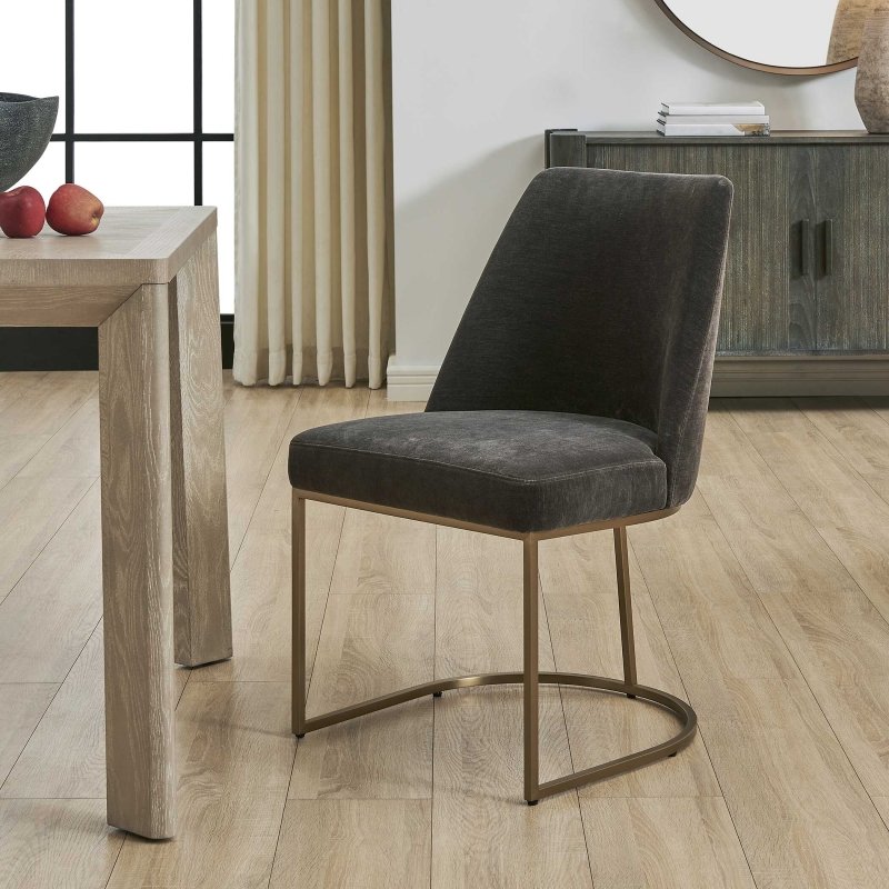 Hanni Gray Upholstered Dining Chair - Chairs
