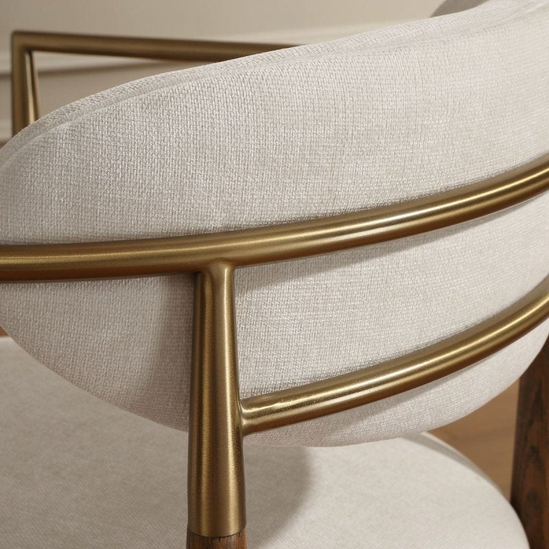 Alternate view of the Moxie Walnut White Dining Arm Chair by Uttermost