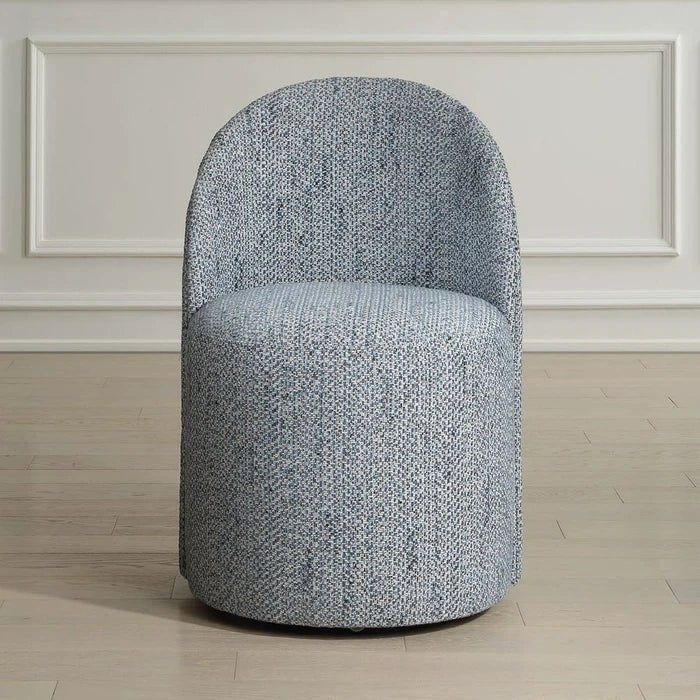 Roll With It Denim Dining Chair by Uttermost caster wheel detail close up