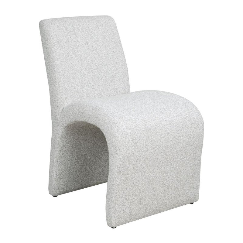 Additional detail view of the Valentin Beige Boucle Sculptural Dining Chair