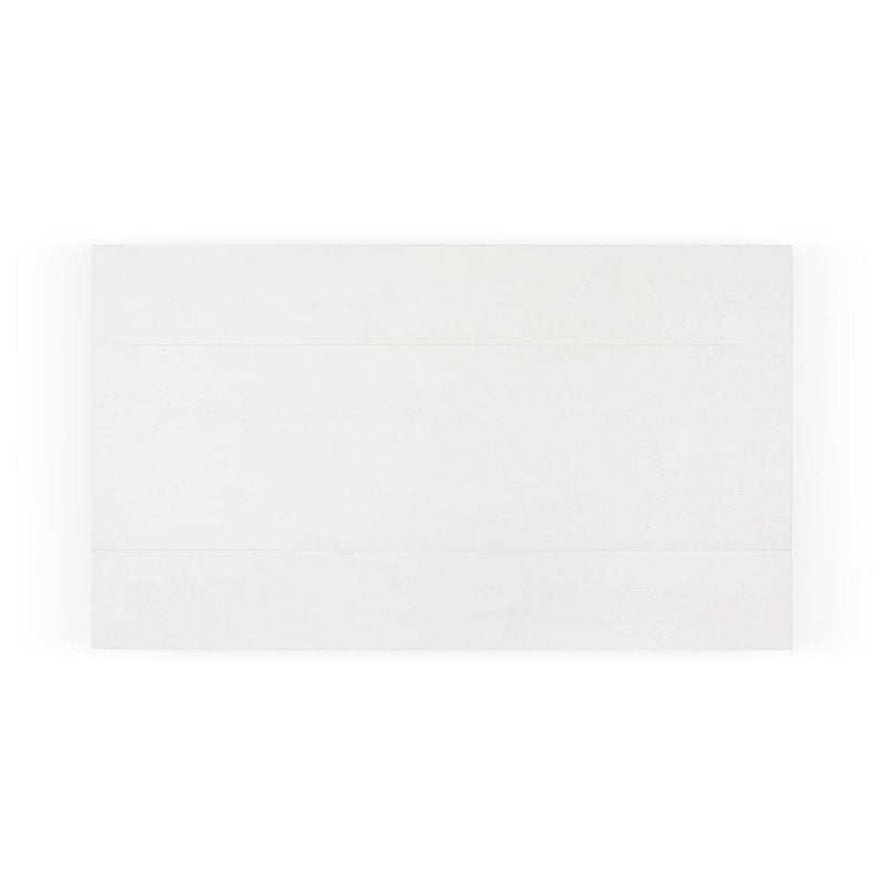 Overhead view of the Bimini whitewash rectangular tabletop showing the seams for both drop leaves