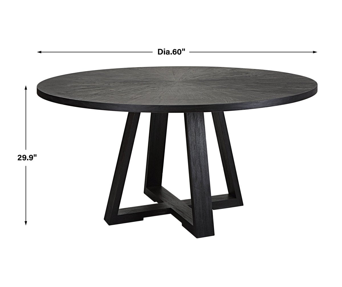 Gidran Round Black Dining Table - Uttermost - Dining Tables by Modest Hut