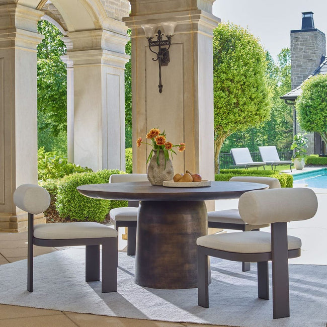 Madrone Outdoor Dining Table, Golden Dark Bronze, 2 Cartons - Uttermost - Dining Tables by Modest Hut