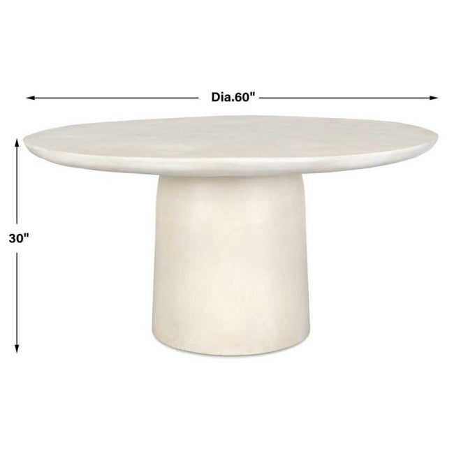 Madrone Outdoor Dining Table, Warm White, 2 Cartons - Uttermost - Dining Tables by Modest Hut