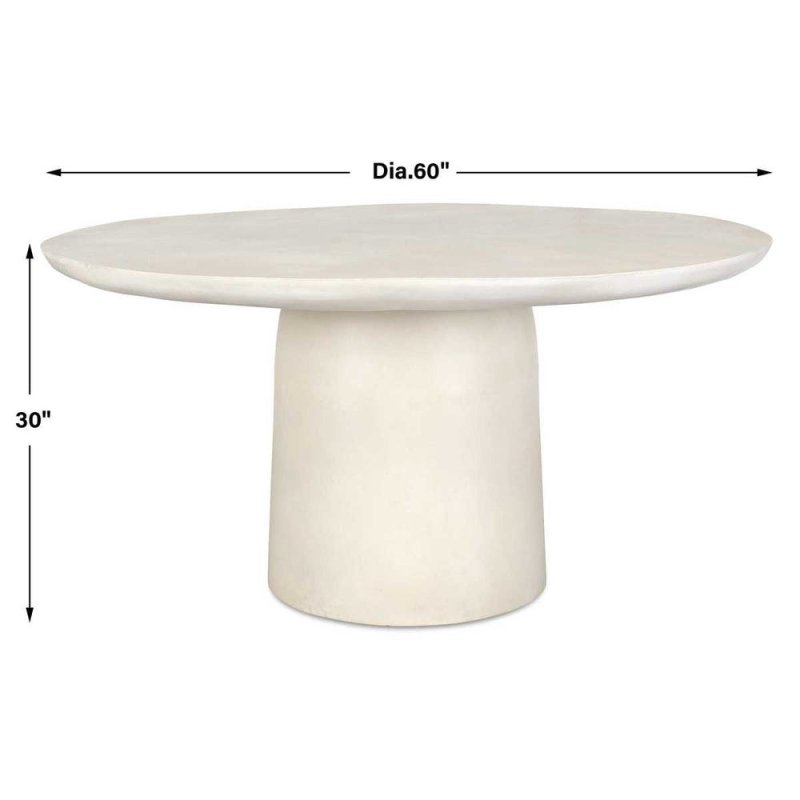 Madrone Outdoor Dining Table, Warm White, 2 Cartons - Uttermost - Dining Tables by Modest Hut