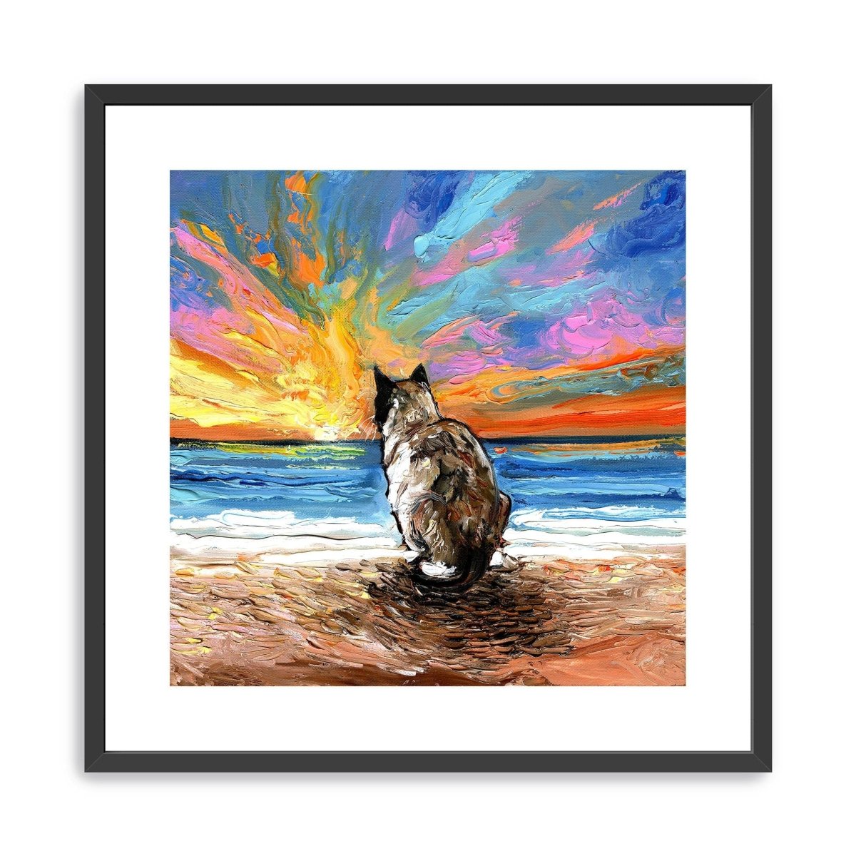 Beach Days - Snowshoe Cat Canvas Wall Art - Lumaprints - Dogs by Modest Hut