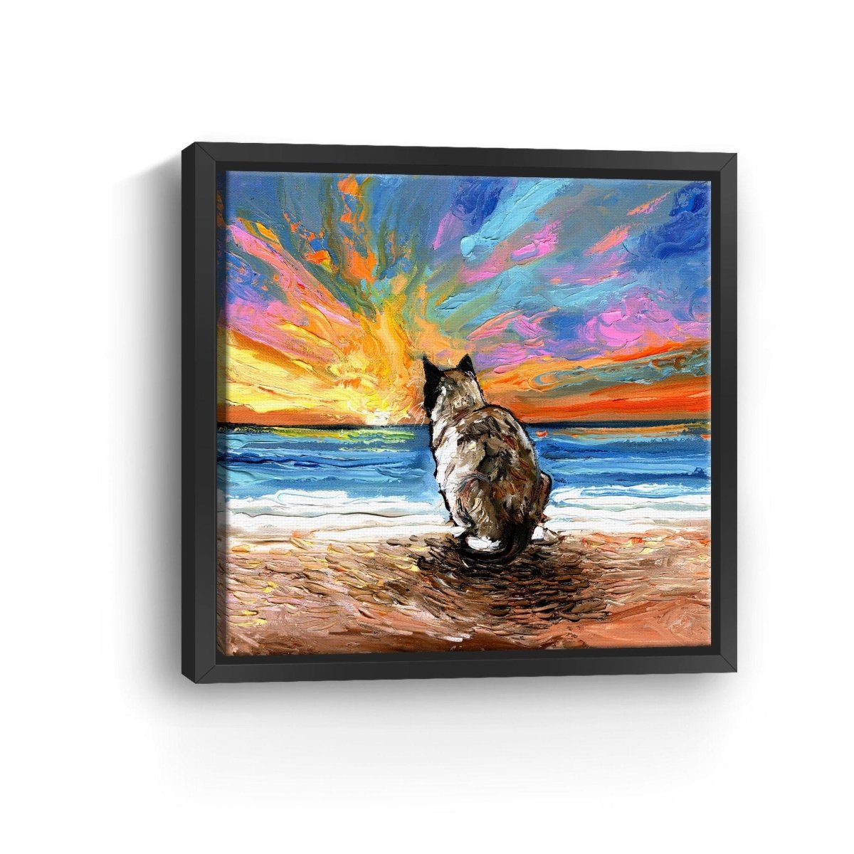 Beach Days - Snowshoe Cat Canvas Wall Art - Lumaprints - Dogs by Modest Hut