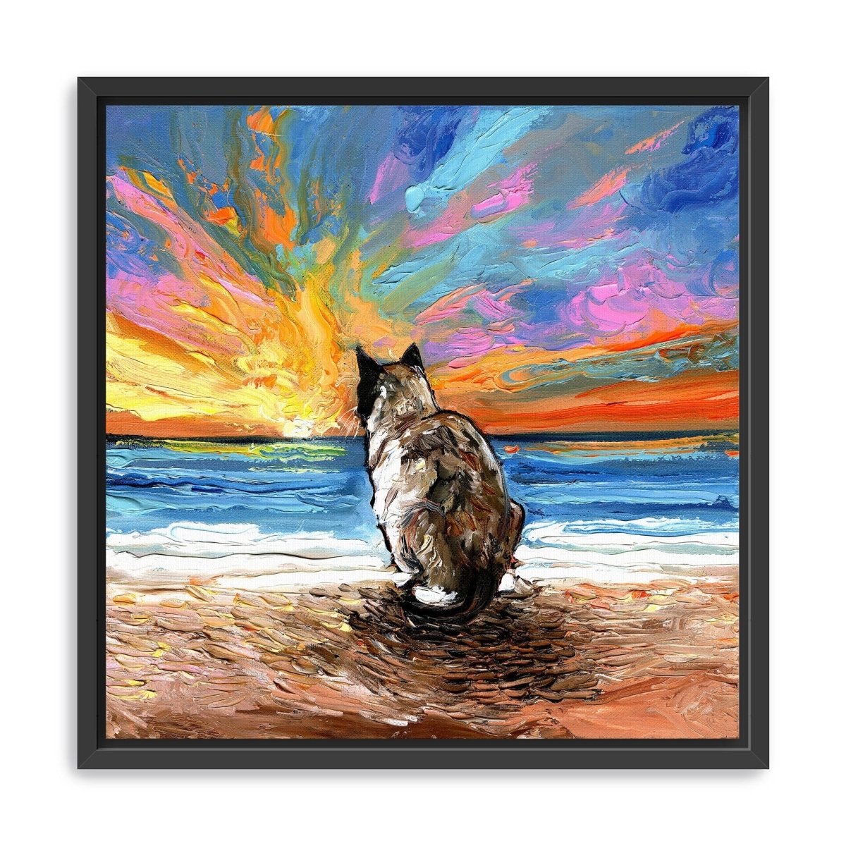 Beach Days - Snowshoe Cat Canvas Wall Art - Lumaprints - Dogs by Modest Hut