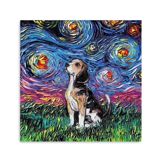 Beagle Night Canvas Wall Art - Lumaprints - Dogs by Modest Hut