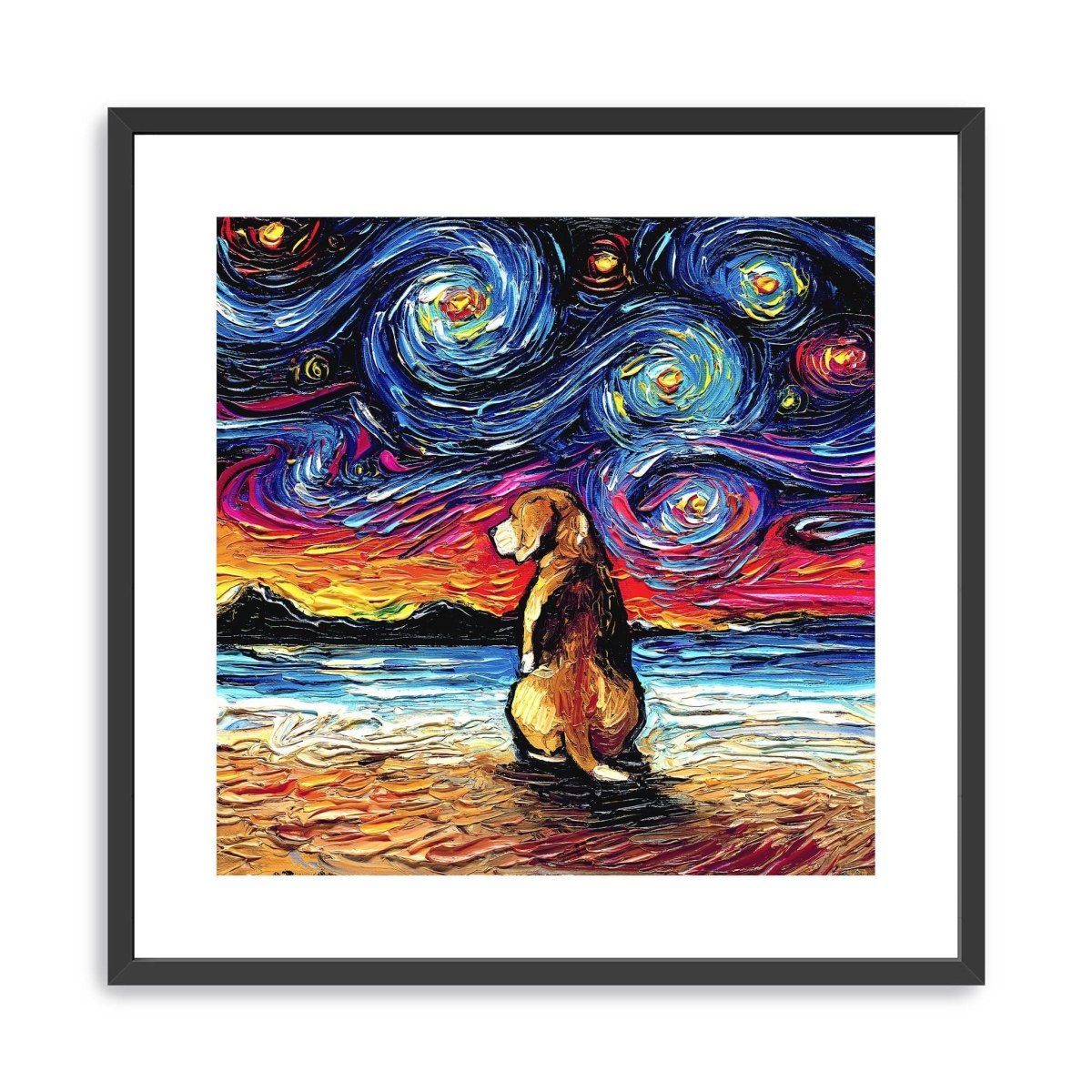 Beagle Night II Canvas Wall Art - Lumaprints - Dogs by Modest Hut