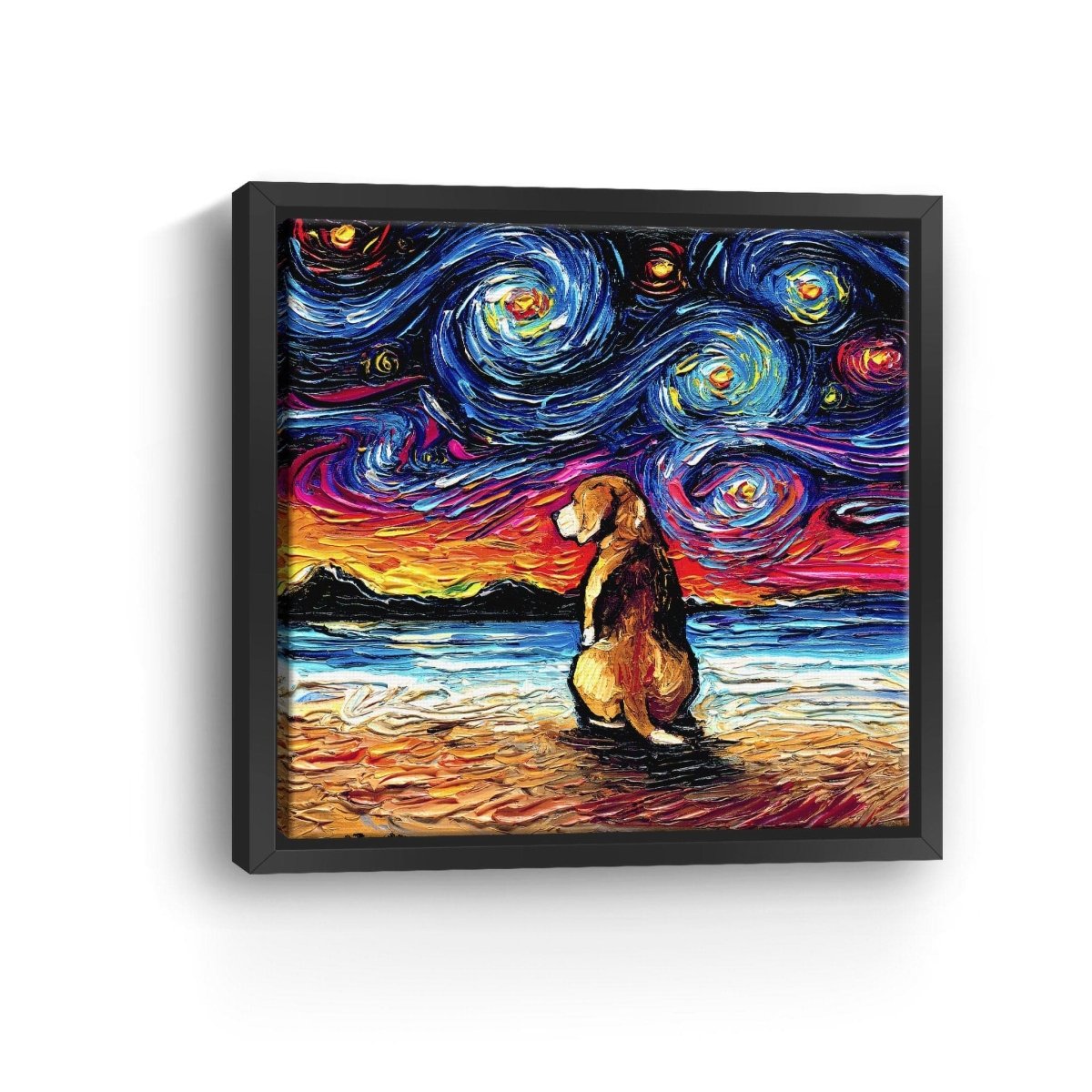 Beagle Night II Canvas Wall Art - Lumaprints - Dogs by Modest Hut