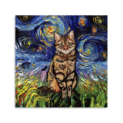 Brown Tabby Night Canvas Wall Art - Lumaprints - Dogs by Modest Hut