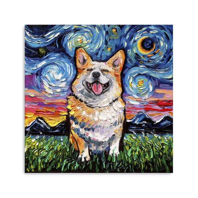 Corgi Smiling Canvas Wall Art - Lumaprints - Dogs by Modest Hut