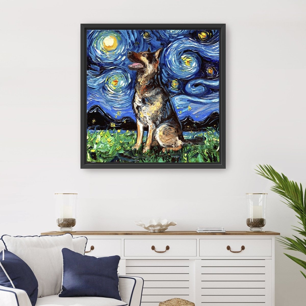 German Sheperd Forward Canvas Wall Art - Lumaprints - Dogs by Modest Hut