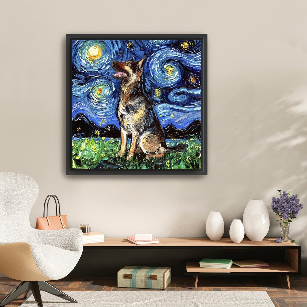 German Sheperd Forward Canvas Wall Art - Lumaprints - Dogs by Modest Hut