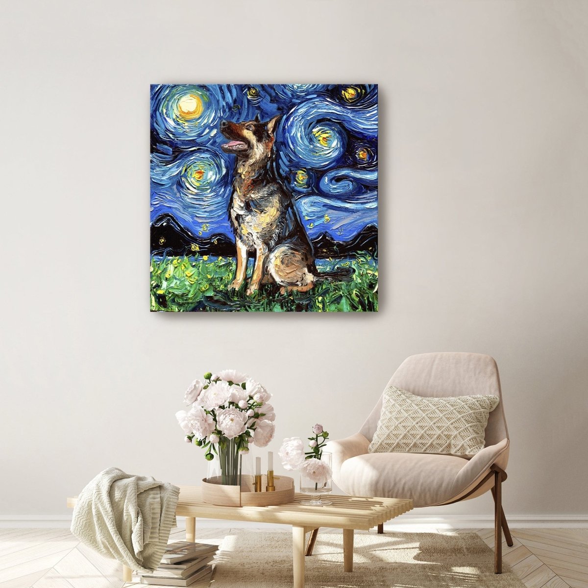 German Sheperd Forward Canvas Wall Art - Lumaprints - Dogs by Modest Hut