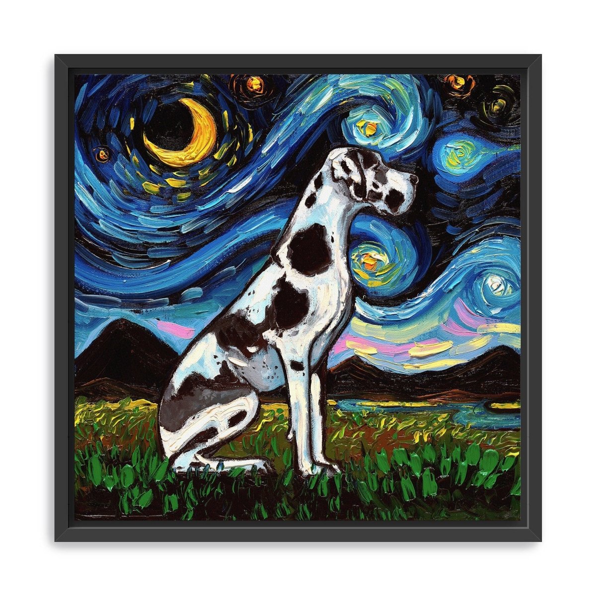 Great Dane Harlequin Canvas Wall Art - Lumaprints - Dogs by Modest Hut