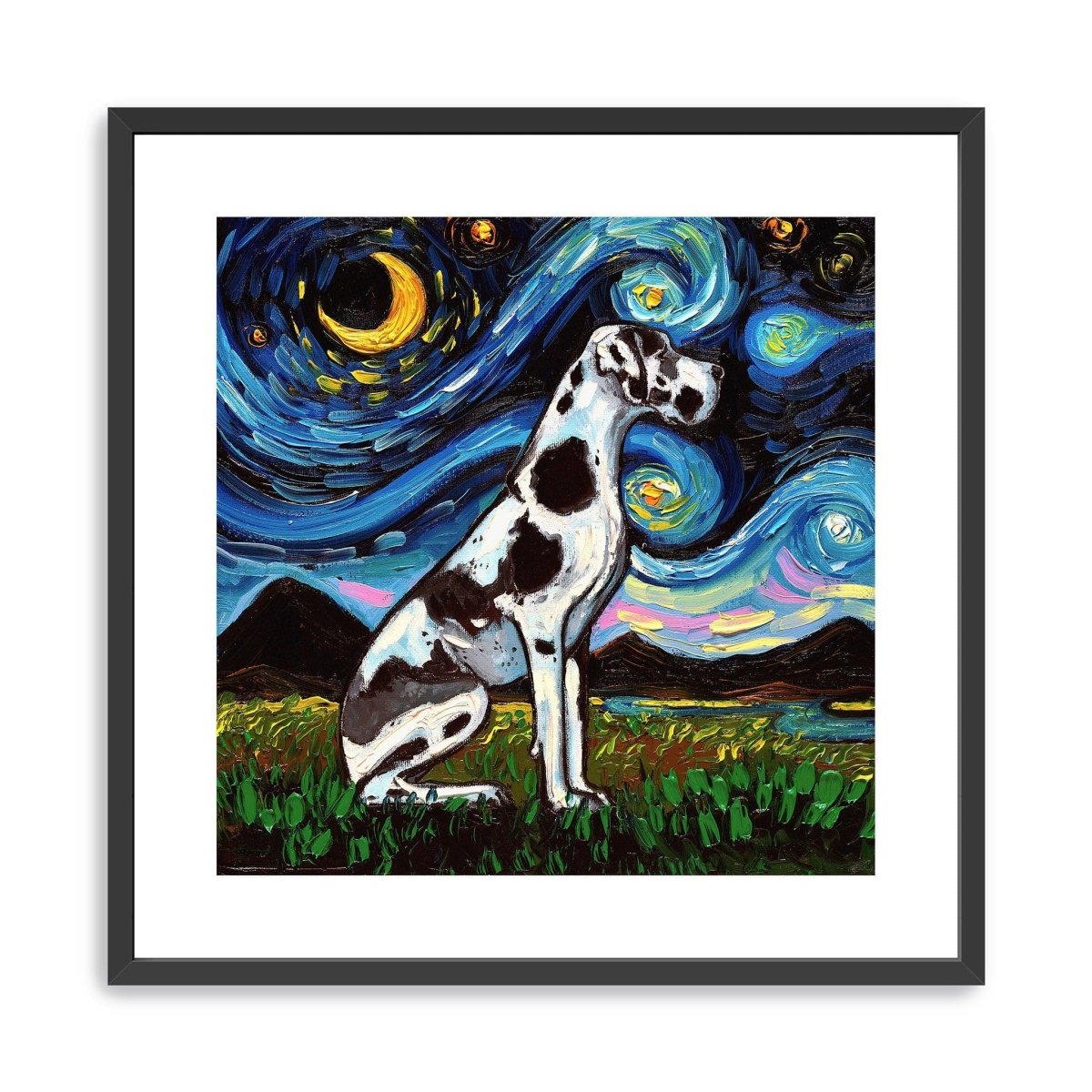 Great Dane Harlequin Canvas Wall Art - Lumaprints - Dogs by Modest Hut