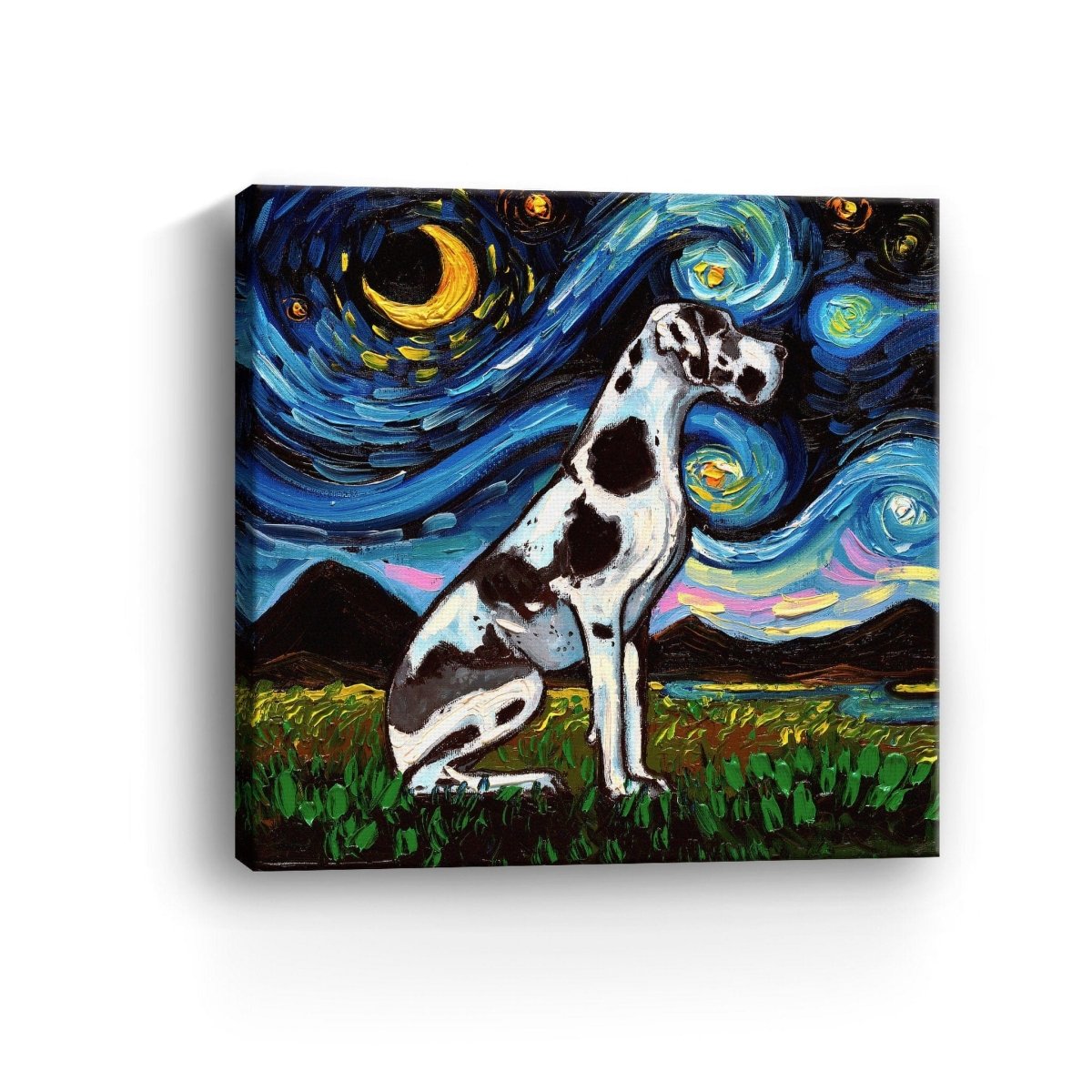 Great Dane Harlequin Canvas Wall Art - Lumaprints - Dogs by Modest Hut