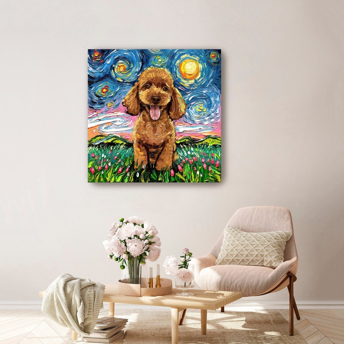 Poodleapricot Canvas Wall Art - Lumaprints - Dogs by Modest Hut