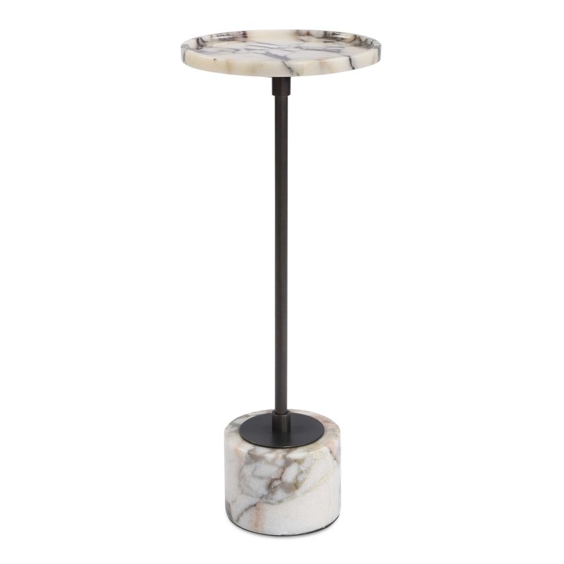 Brunson White Marble Drink Table by Uttermost product view