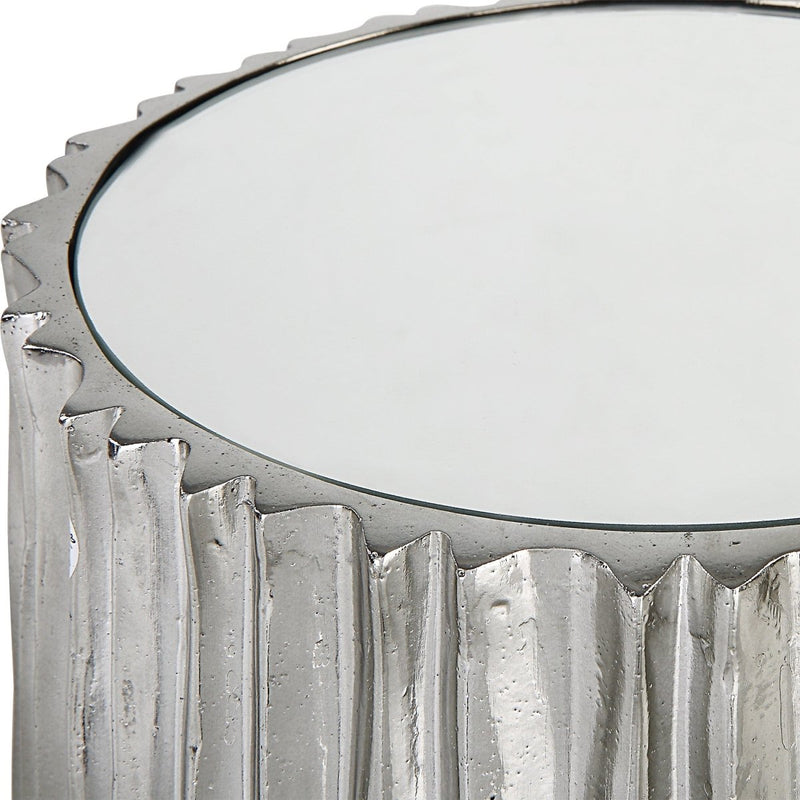 Echo Modern Nickel Drink Table - Uttermost - Drink Tables by Modest Hut