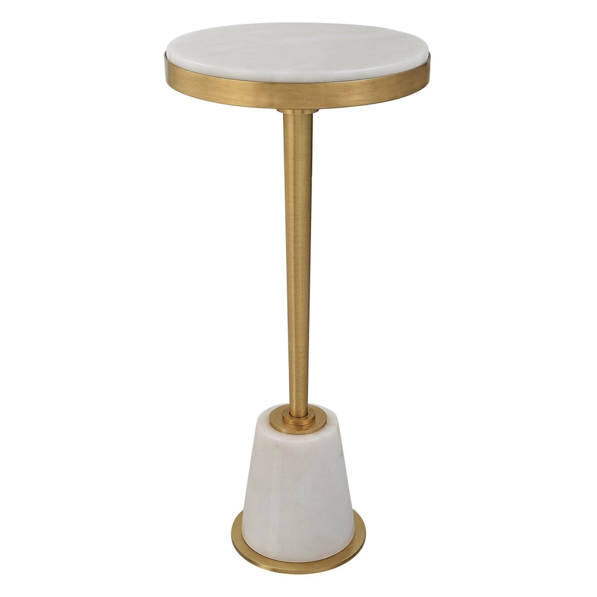 Edifice White Marble Drink Table - Uttermost - Drink Tables by Modest Hut