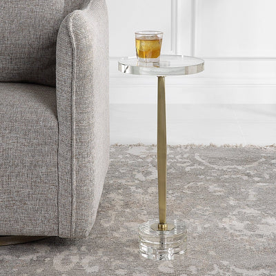 Groove Crystal Drink Table - Uttermost - Drink Tables by Modest Hut