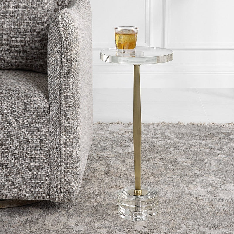 Groove Crystal Drink Table - Uttermost - Drink Tables by Modest Hut