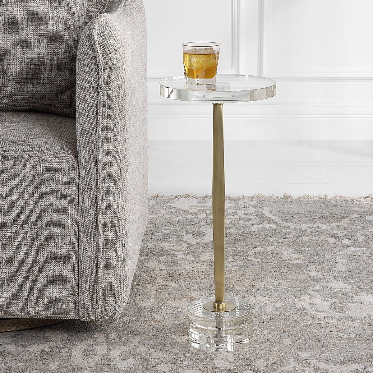 Groove Crystal Drink Table - Uttermost - Drink Tables by Modest Hut